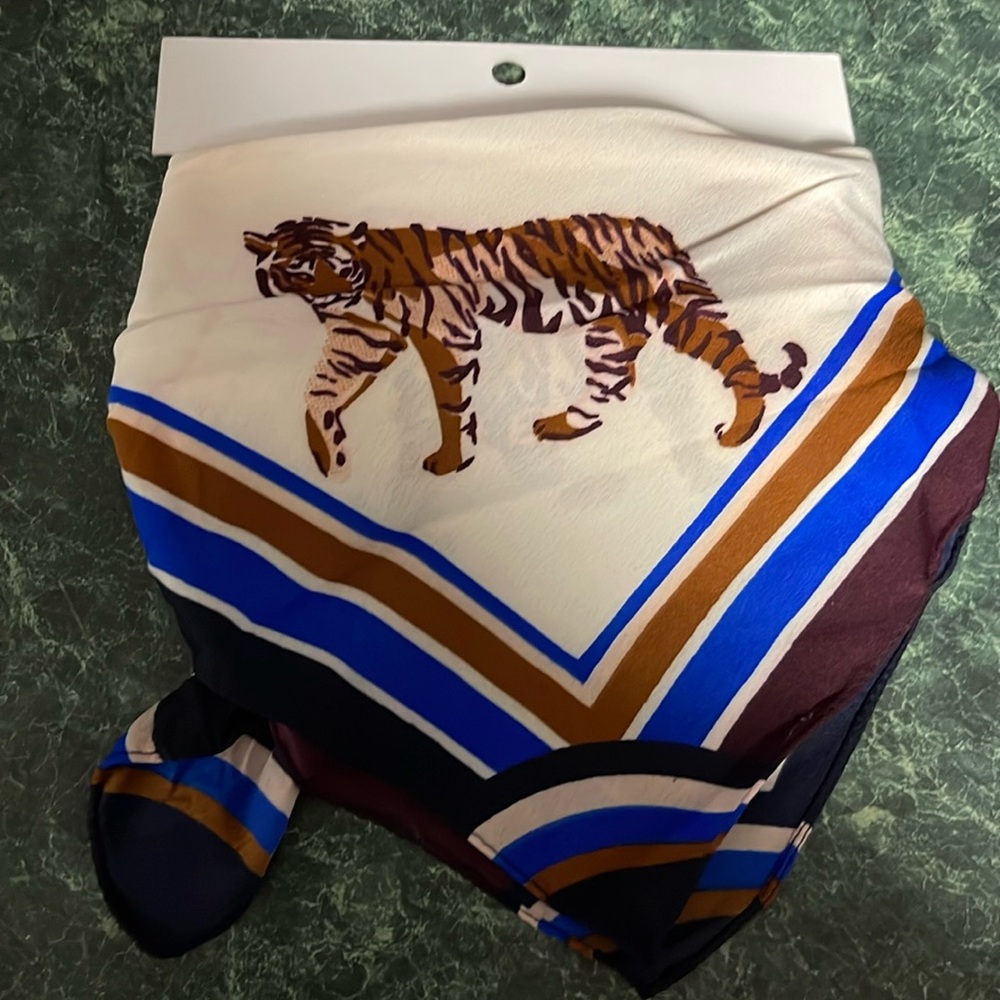 Pieces Tiger Print polyester Scarf multi use Hair tie, Neck scarf, Bag Accessory